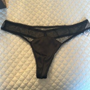 Victoria Secret black mesh/satin thong
